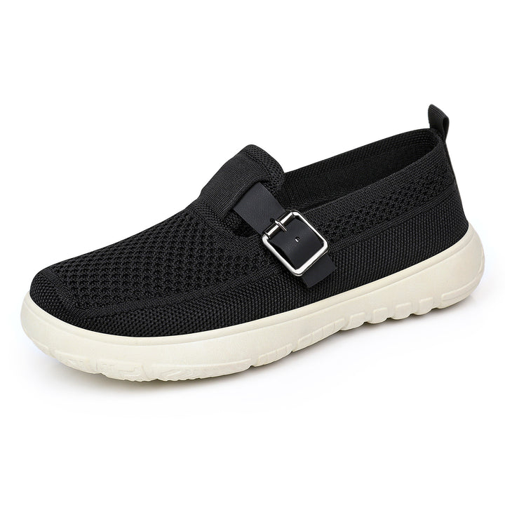 Damen nan atmungsaktiver Strick-Slip-On mit verstellbarer Metallschnalle und federnder Leicht-EVA-Sohle Echo Archiv