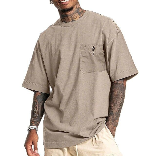 Herren Oversize T-Shirt mit Brusttasche und lässigem Schnitt Echoarchiv