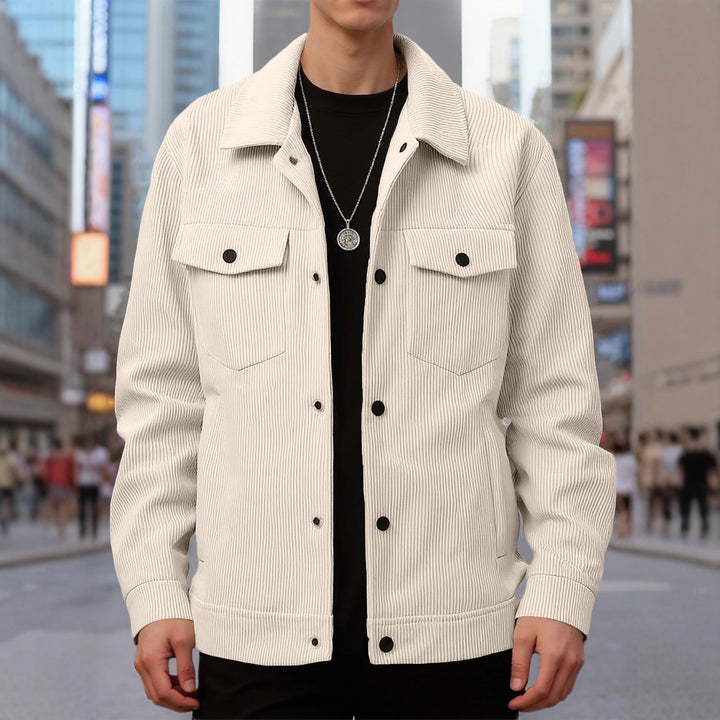 Herren strukturiertes Oberteiljacke mit praktischen Taschen Echoarchiv