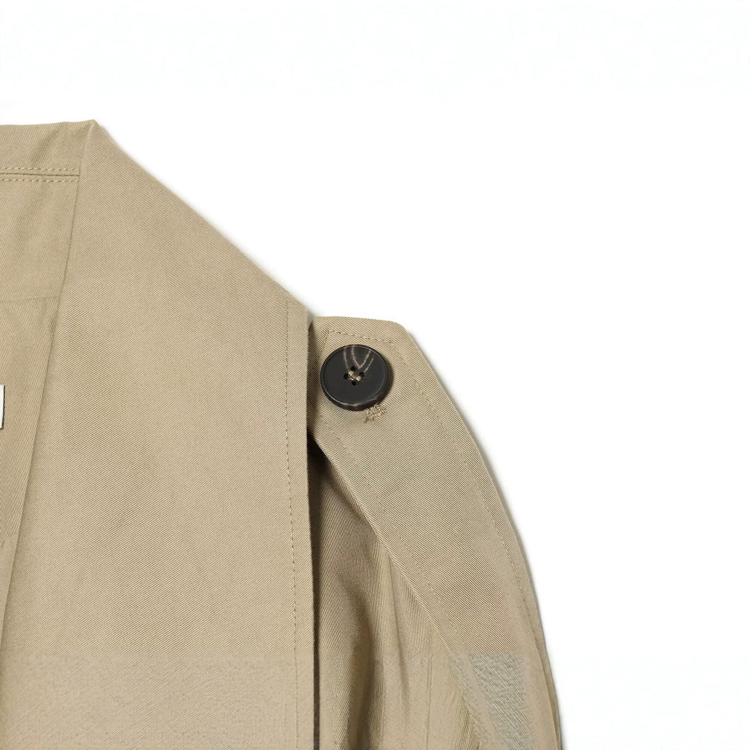 Damen Kurzjacke im Trenchstil mit Boxy-Schnitt, Doppelreihe und Schulterklappen Echo Archiv