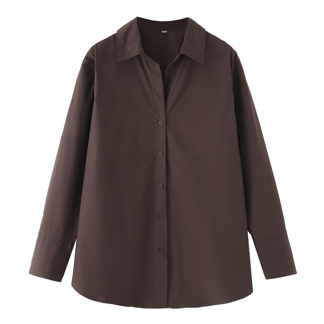 Damen 20+ lässige Oversize Hemdbluse mit Hemdkragen, durchgehender Knopfleiste und verlängertem Rückteil Echo Archiv