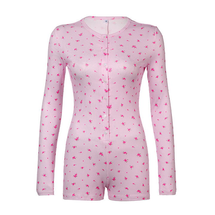 Damen Langarm Body mit floralem Muster Echo Archiv