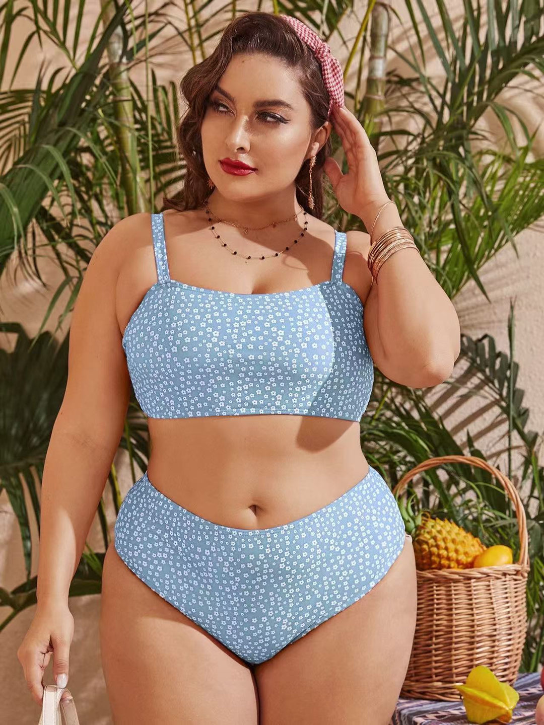 Damen Hochgeschnittener Bikini mit verspieltem Punktedesign Echo Archiv