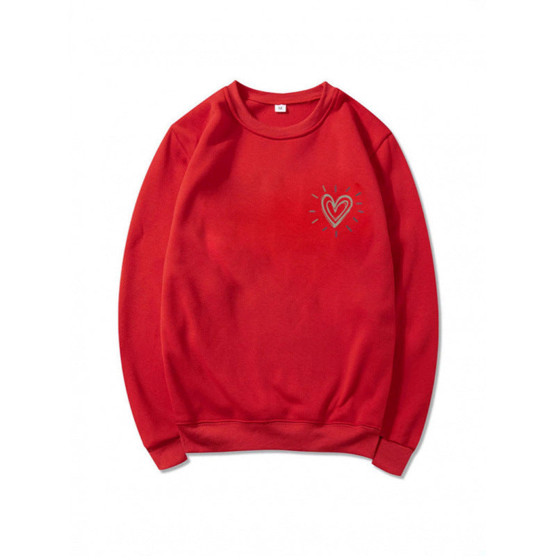 Damen Bequemer Sweatshirt mit Herzmotiv Echoarchiv
