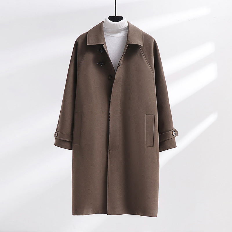 Damen Longline-Mantel mit Knebelverschluss und Raglanärmeln Echoarchiv