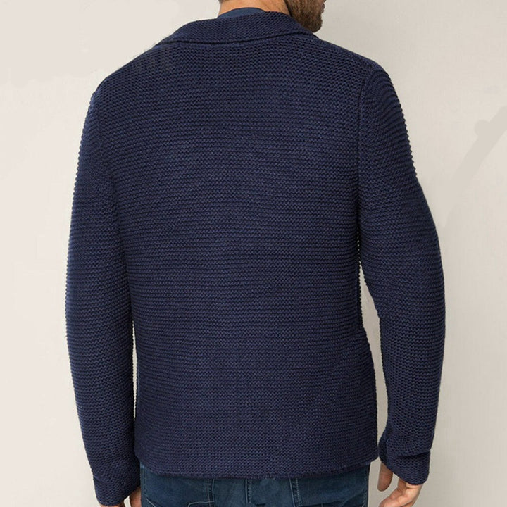 Herren Strickblazer mit strukturiertem Design und praktischen Taschen Echoarchiv