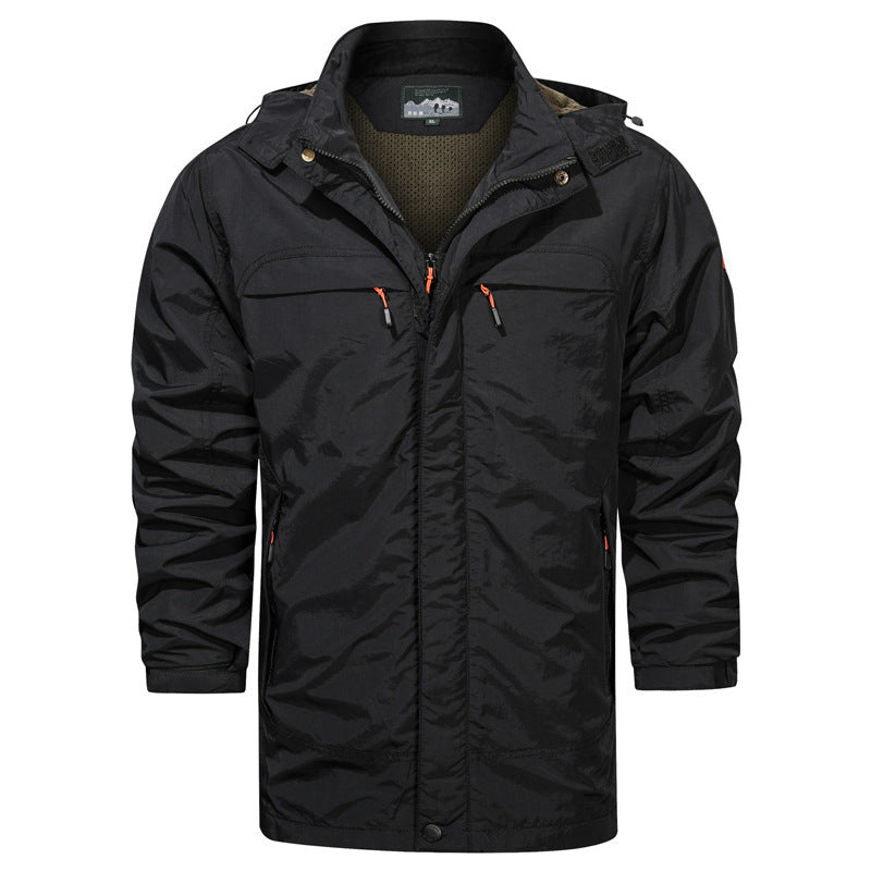 Herren Langer wasserabweisender Fieldparka mit Kapuze atmungsaktivem Meshfutter und Multifunktions‑Taschen – Taviero
