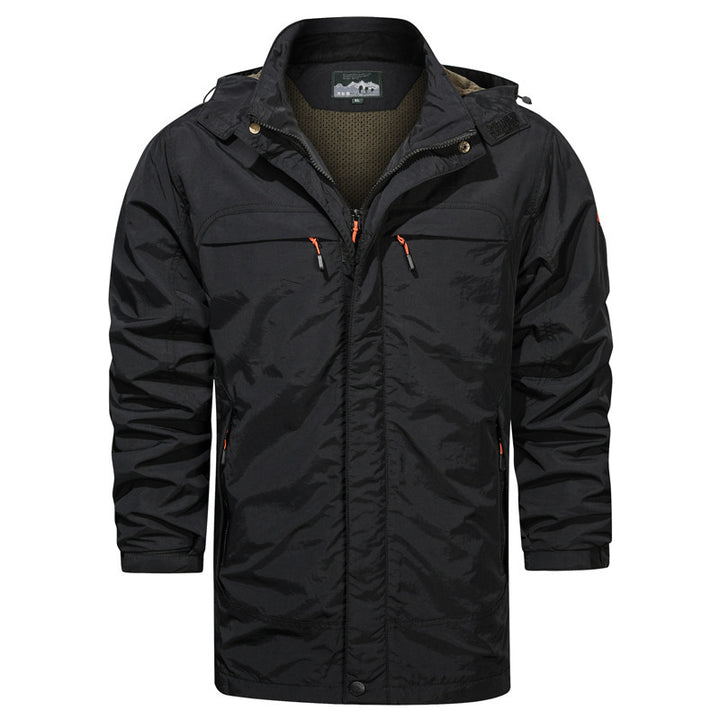 Herren Langer wasserabweisender Fieldparka mit Kapuze atmungsaktivem Meshfutter und Multifunktions‑Taschen – Taviero