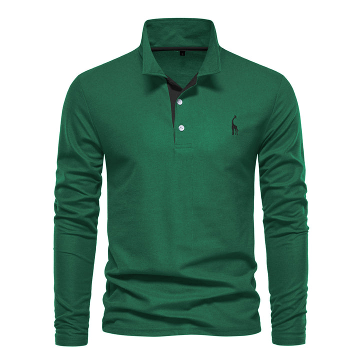 Herren Langarm Poloshirt mit modernem Kragen und atmungsaktiver Baumwollqualität Echoarchiv