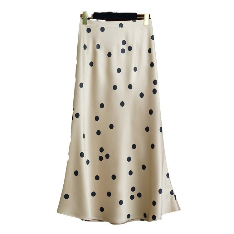 Damen Eleganter, schwingender Midirock mit Polka-Dots Echoarchiv