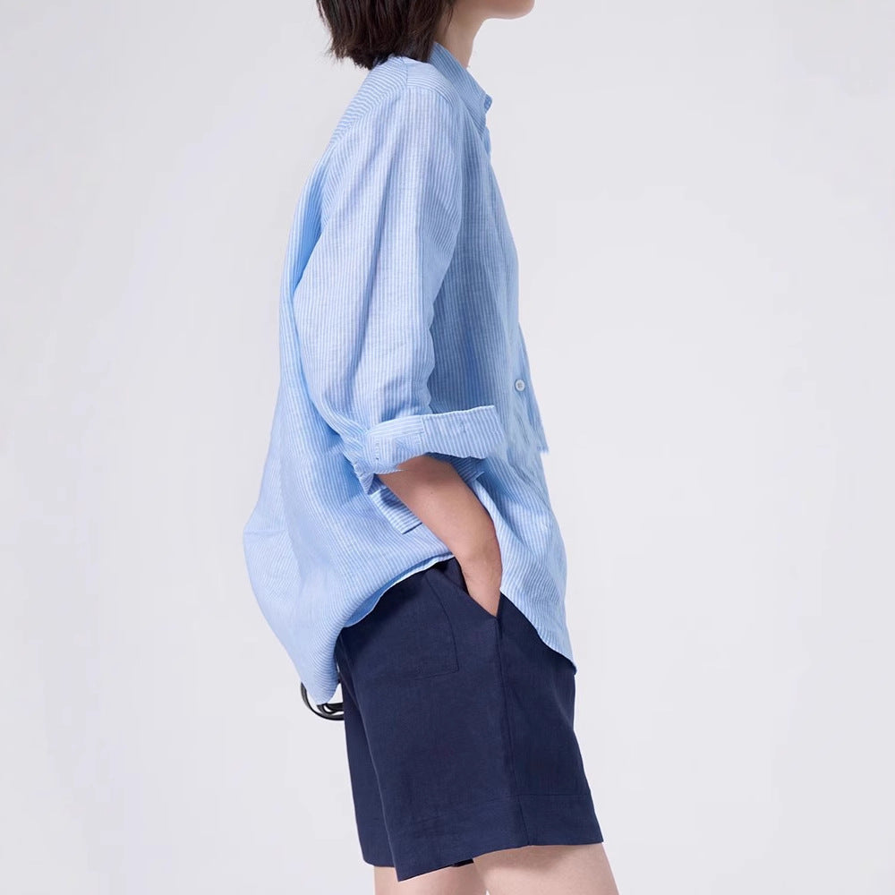 Damen Elegante gestreifte Bluse Echoarchiv