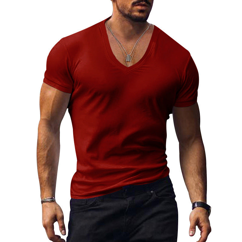 Herren lässiges V-Ausschnitt T-Shirt Echoarchiv