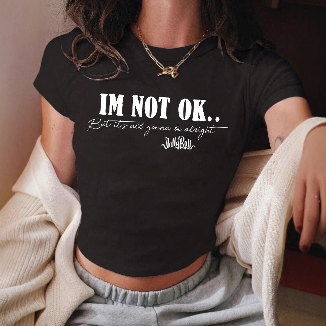 Damen Crop-Shirt mit inspirierendem Schriftzug Echo Archiv