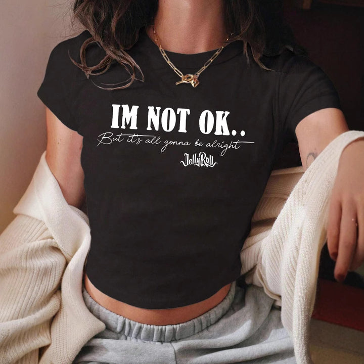 Damen Crop-Shirt mit inspirierendem Schriftzug Echo Archiv