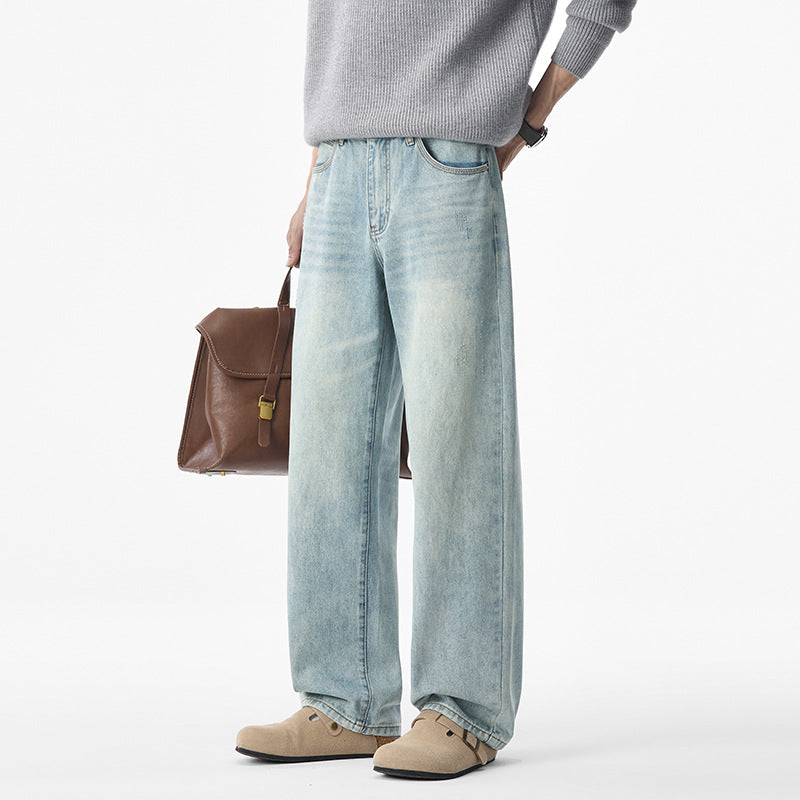 Herren lässige weite Jeans mit tiefem Schritt und Vintage-Waschung Echo Archiv