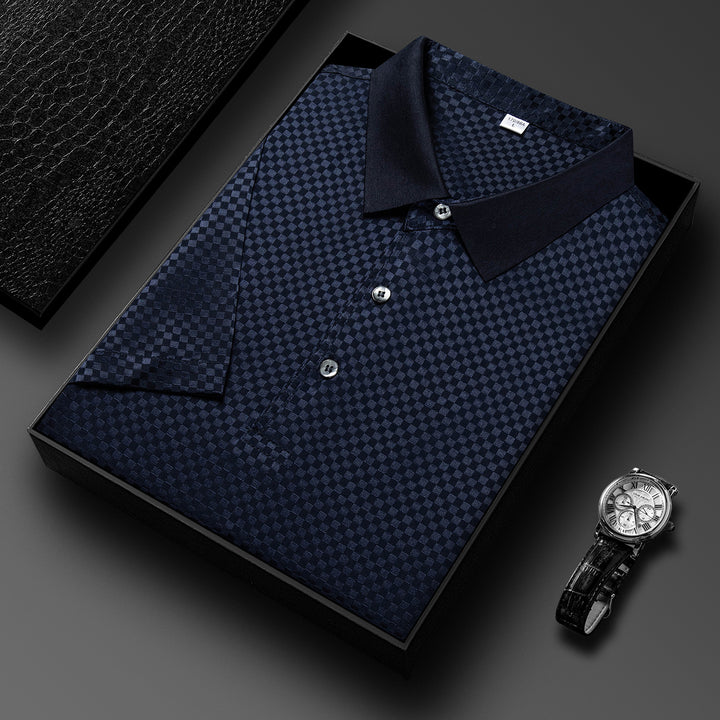 Herren Poloshirt mit kunstvollem Rautenmuster Echoarchiv