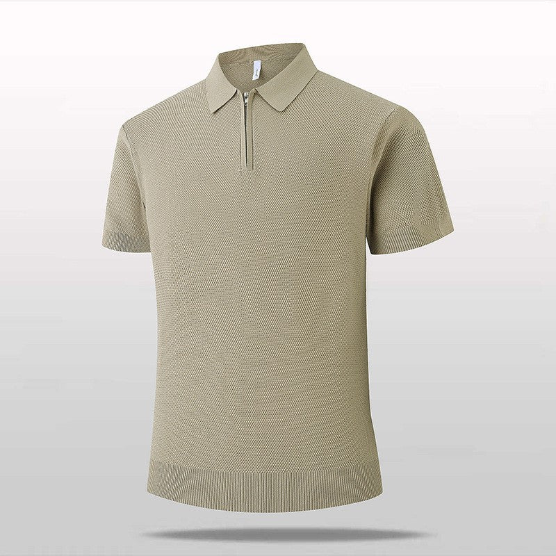 Herren Kurzarm Poloshirt mit Reißverschluss Echo Archiv