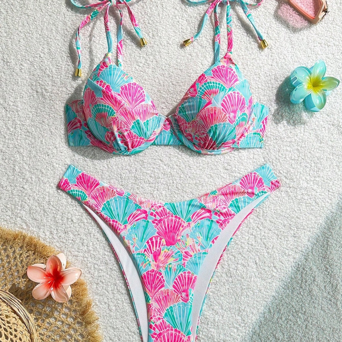 Damen Triangel-Bikini mit verspieltem Muschel-Motiv – Maréssa
