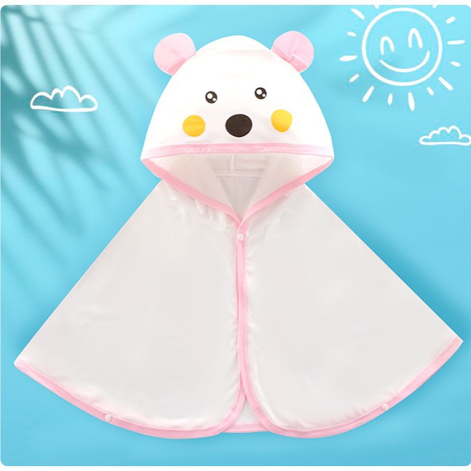 Unisex nan weiches Kapuzenponcho für Babys mit Bärenohren und drapiertem Badeponcho aus Mikrofaser Echo Archiv