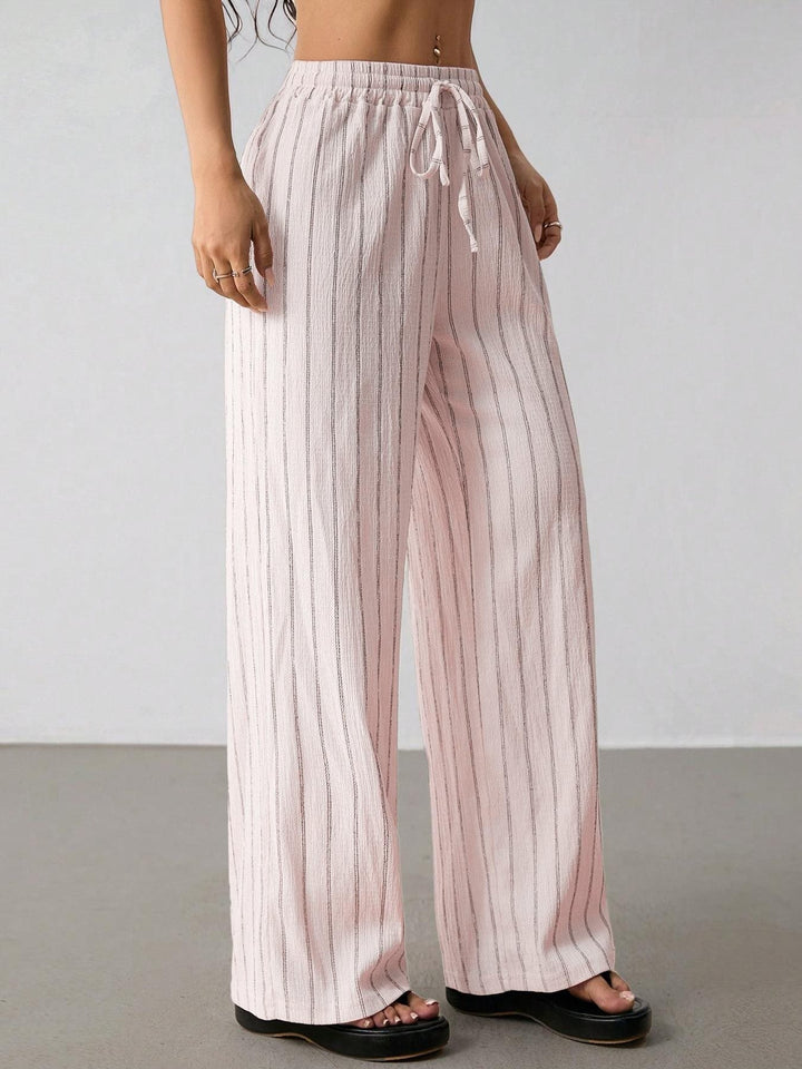Damen Weite Strickhose mit hohem Bund und Kordelzug Echo Archiv