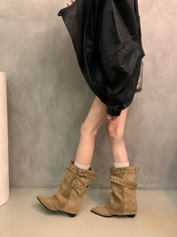 Damen Elegante Stiefeletten mit Riemen-Dekor Echo Archiv