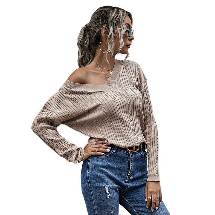 Damen Modischer V-Ausschnitt Pullover Echo Archiv
