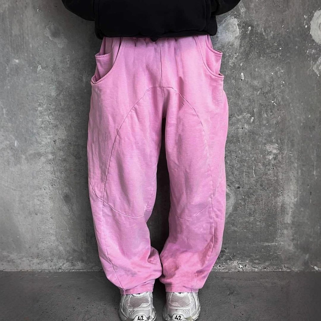 Herren nan Oversize-Freizeitjogger mit geschwungenen Nahtdetails, Kordelzugbund und elastischen Beinabschlüssen Echo Archiv