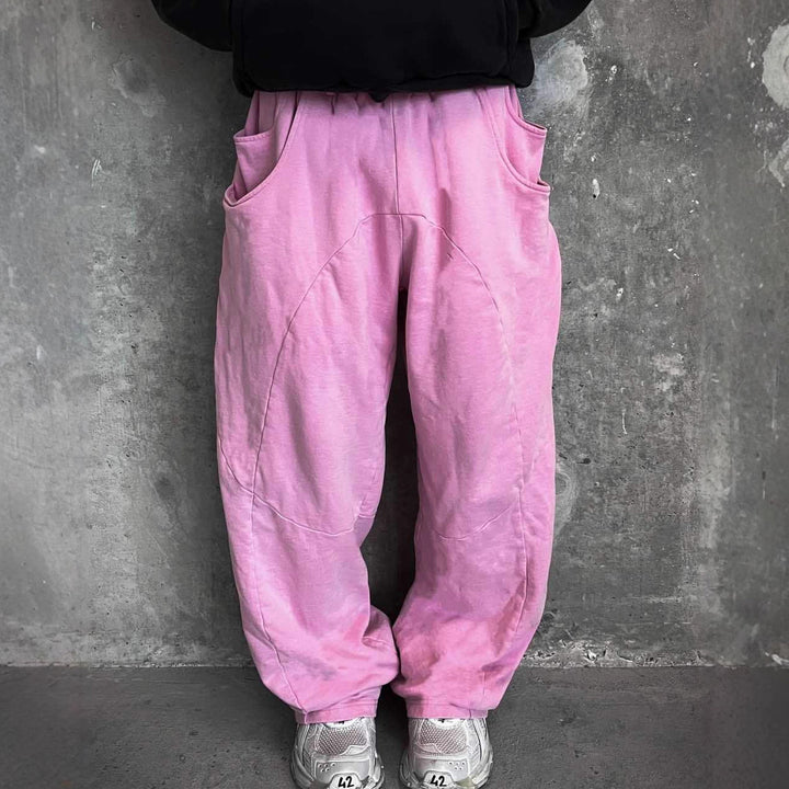 Herren nan Oversize-Freizeitjogger mit geschwungenen Nahtdetails, Kordelzugbund und elastischen Beinabschlüssen Echo Archiv