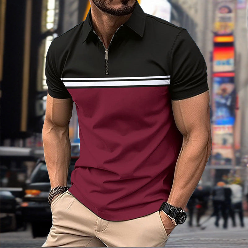 Herren Kurzarm Poloshirt mit sportlichem Reißverschluss Echoarchiv