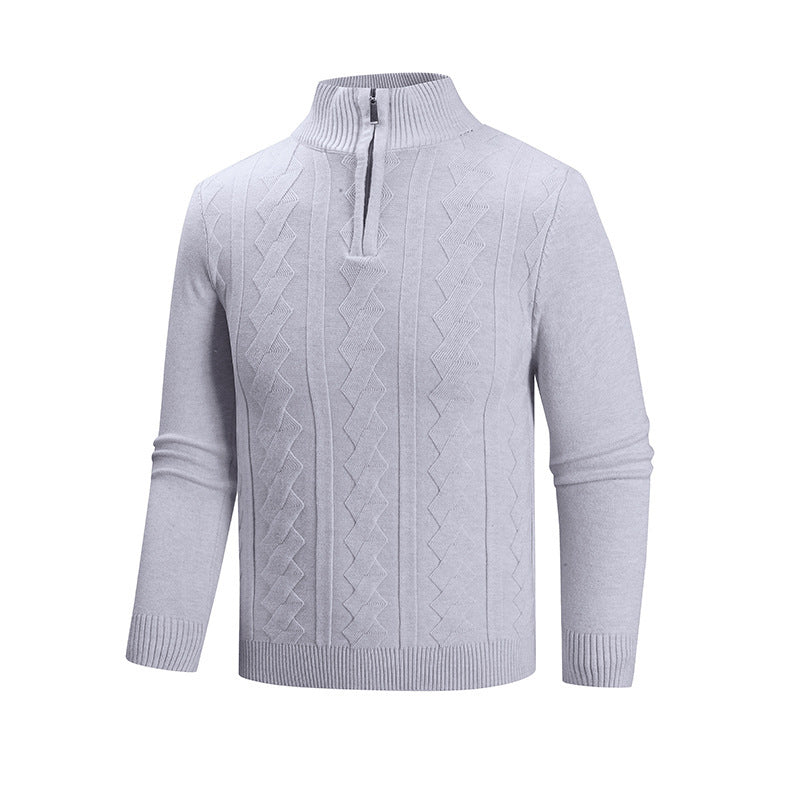Herren modischer Strickpullover mit hohem Kragen und strukturiertem Design Echoarchiv
