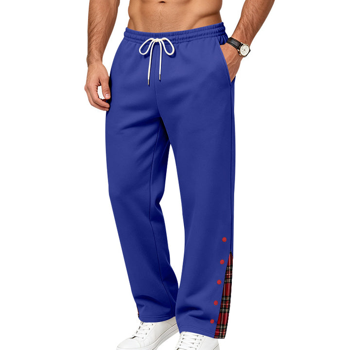 Herren Lockere Jogginghose mit Karo‑Einsatz und Druckknopf‑Details Echoarchiv