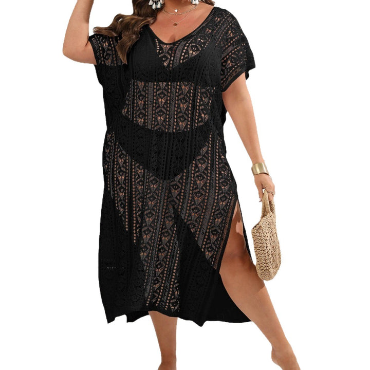 Damen Häkel-Strandkleid mit seitlichem Schlitz und luftiger Struktur Echo Archiv