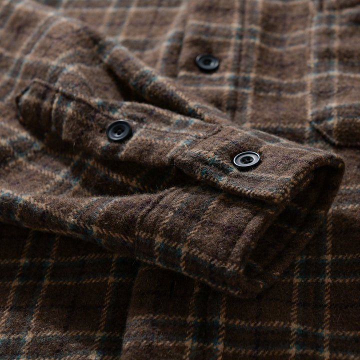Herren Lockeres Flanell-Hemdjacken-Overshirt mit weichem Griff und aufgesetzter Brusttasche Echoarchiv