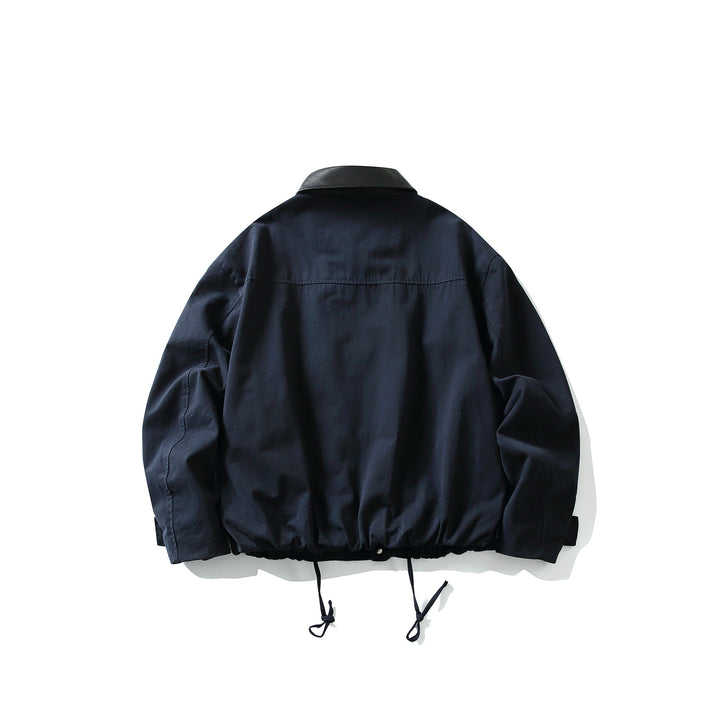 Herren Fieldjacke im Boxy‑Cut mit Lederkragen und Kordelzug Echoarchiv