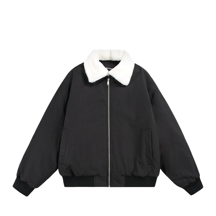 Herren Boxy Bomberjacke mit Teddykragen und geripptem Saum Echoarchiv