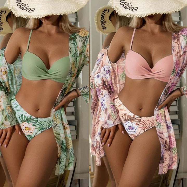 Damen Bikini mit Rückenfreier Schnitt und Hochgeschnittenem Slip Echo Archiv