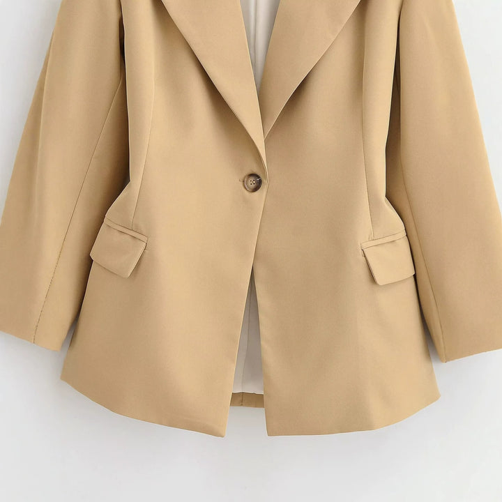 Damen Oversize-Blazer mit spitzem Revers und Pattentaschen Echoarchiv