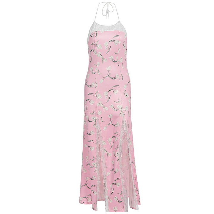 Damen Maxikleid mit floralem Muster und transparenten Einsätzen Echo Archiv
