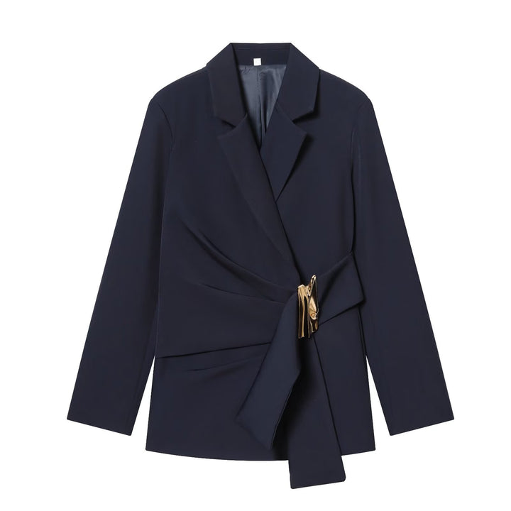 Damen Zweiteiliges Wickelblazer- und Palazzo-Anzugset mit Ziergürtel Echo Archiv