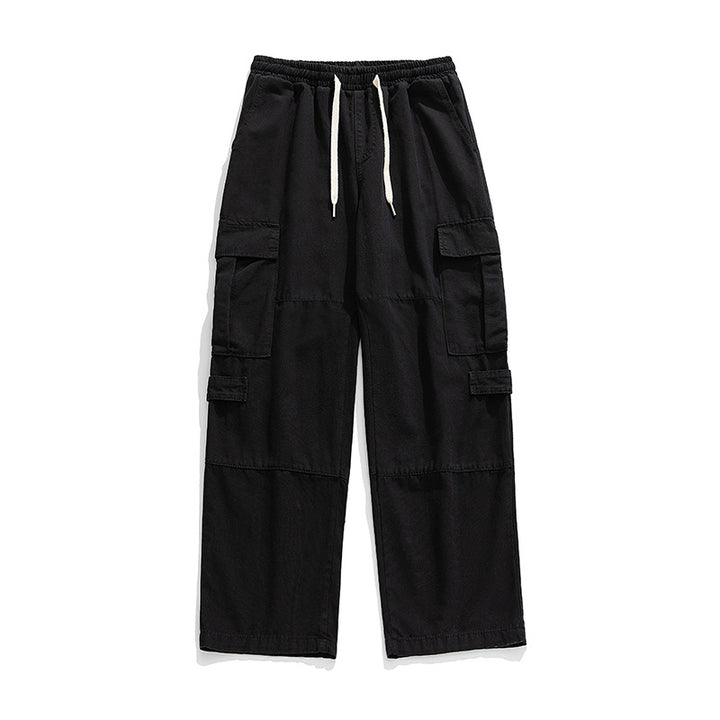 Unisex Weite Cargo-Freizeithose mit elastischem Bund, Tunnelzug und mehrfachen Klappentaschen Echo Archiv