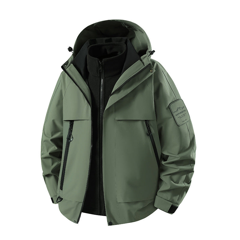 Herren Zwei‑in‑eins wasserdichter Winterparka mit abnehmbarer Fleece‑Innenjacke Echoarchiv