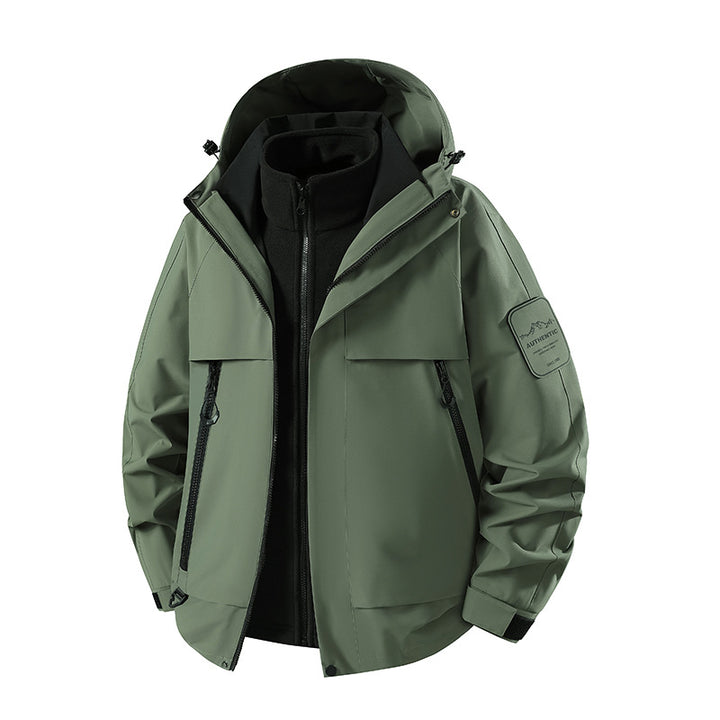 Herren Zwei‑in‑eins wasserdichter Winterparka mit abnehmbarer Fleece‑Innenjacke Echoarchiv