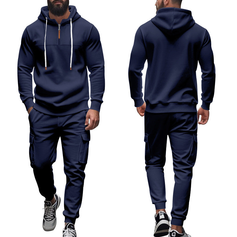Herren nan Cargo-Jogginganzug mit Halbzip-Kapuzenpullover und tapered Cargohose Echo Archiv