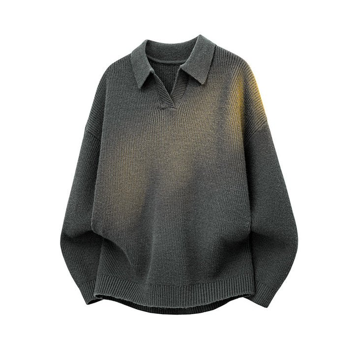 Herren Modischer Grobstrickpullover mit Kragen Echo Archiv