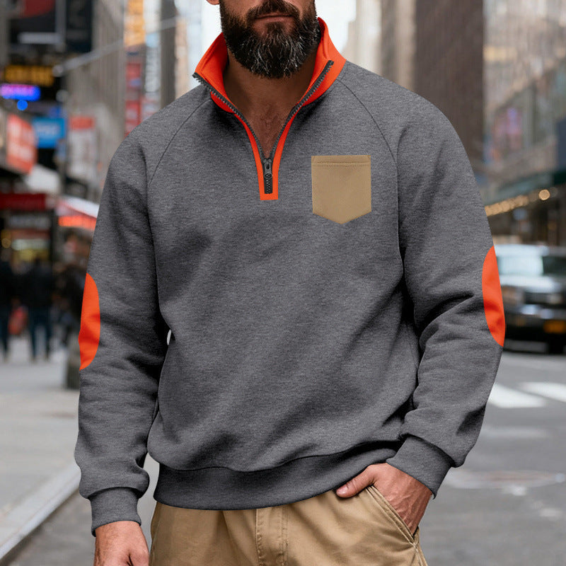 Herren Pullover mit Stehkragen und Reißverschluss Echoarchiv