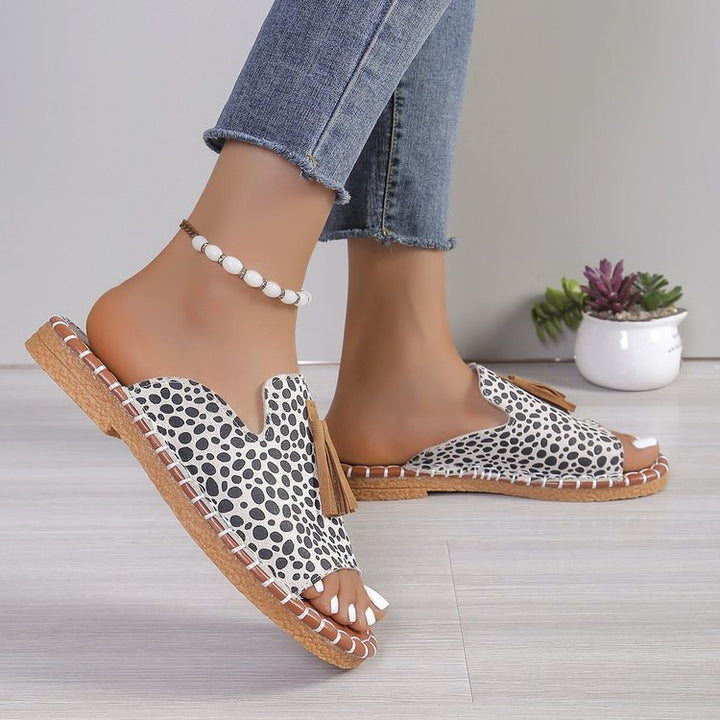 Damen Offene Pantoletten mit Quaste im Espadrille‑Stil – Sorelia