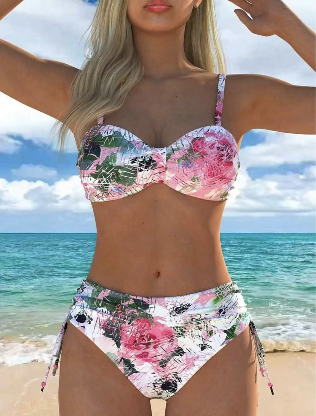 Damen Bikini-Set mit geschmeidigem Oberteil und hoch taillierter Hose Echo Archiv