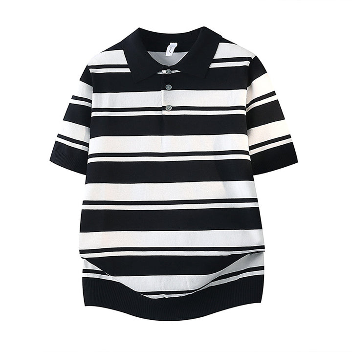 Damen Kurzarm Poloshirt mit gestreiftem Design – Avérine
