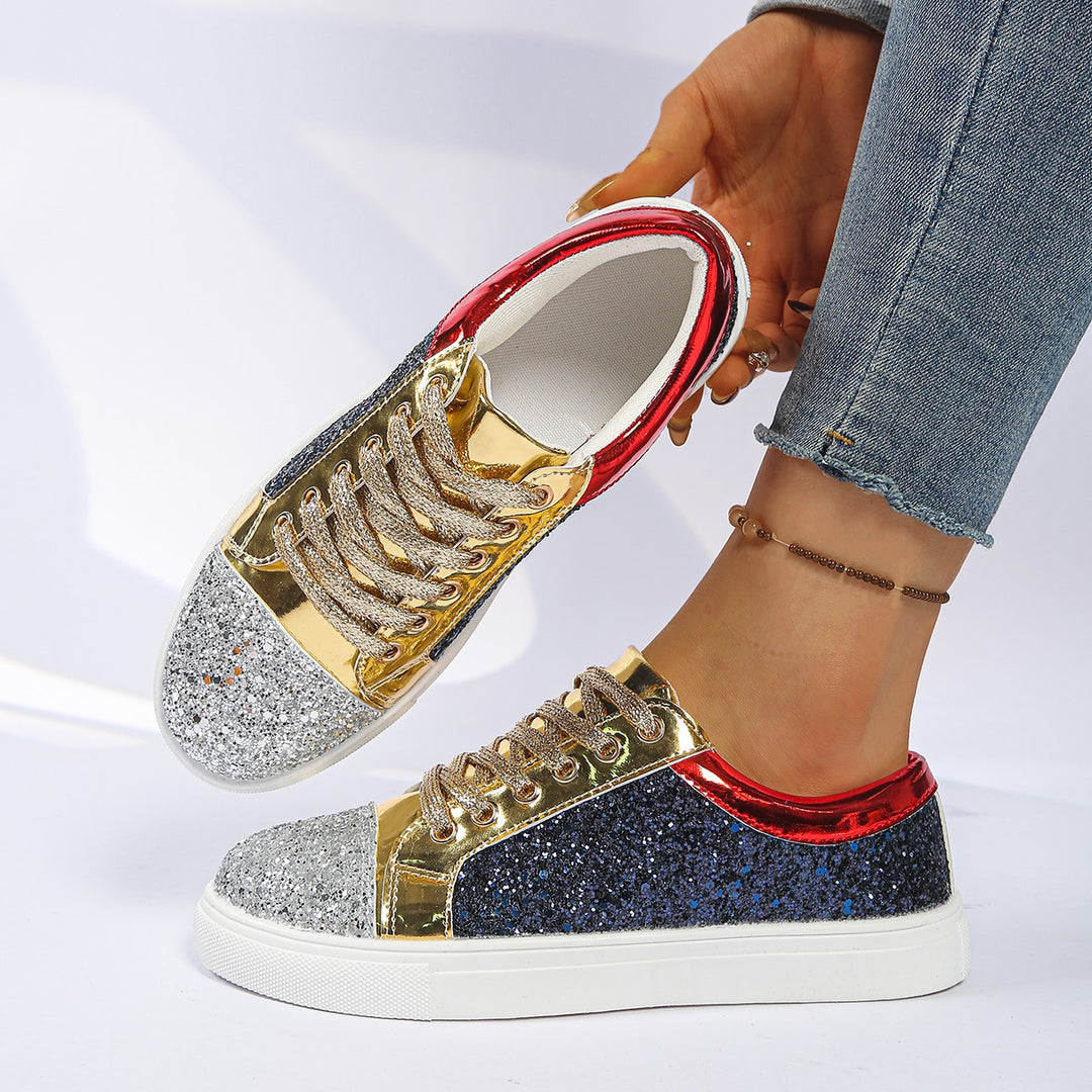 Damen  Glitzer-Sneaker mit funkelnder Zehenkappe, metallic-Overlays und gepolstertem Komfortfußbett Echo Archiv