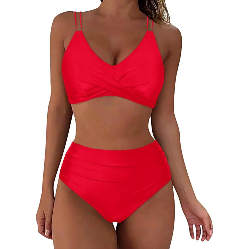 Damen High-Waist Bikini mit elegantem Wickeldesign und verstellbaren Trägern Echo Archiv